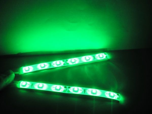 Green 3528 SMD 6 LED Strip Light DC 12V Car Waterproof High brig